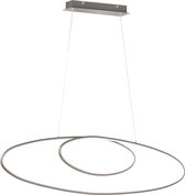 LED Hanglamp - Nitron Avinus - 35W - Warm Wit 3000K - Dimbaar - Ovaal - Mat Nikkel - Aluminium