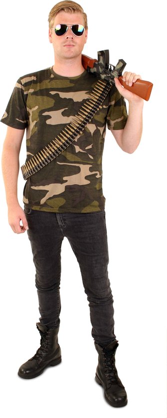 Dragende cirkel slecht handboeien Leger & Oorlog Kostuum | Shirt Camouflage Print Soldaat Kostuum | Medium |  Carnaval... | bol.com