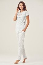 Pijadore - Dames Pyjama Set, Korte Mouwen Blauw - XL