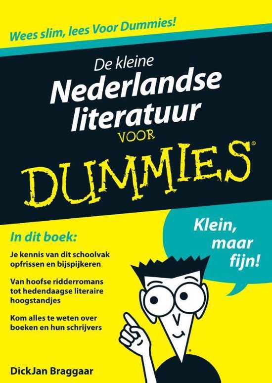 Cover van het boek 'De kleine Nederlandse literatuur voor Dummies' van DickJan Braggaar