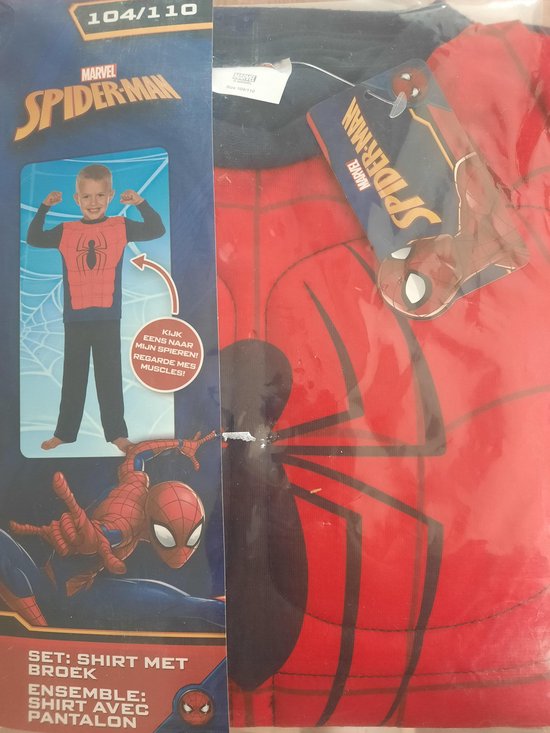 zoals dat vervagen boycot Spiderman verkleedset maat 104-110 - shirt met broek verkleedkleren |  bol.com
