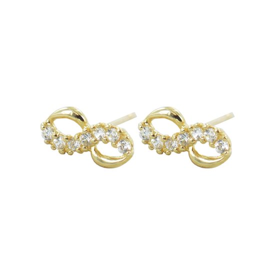 Silventi 9NBSAM-G190509 Or Boucles d' Clips d'oreilles - zircons - Infinity - 7,7 x 3,5 mm - 14 carats - Or