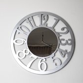 LW Collection Grace- moderne klok / wandklok zilver rond 60cm