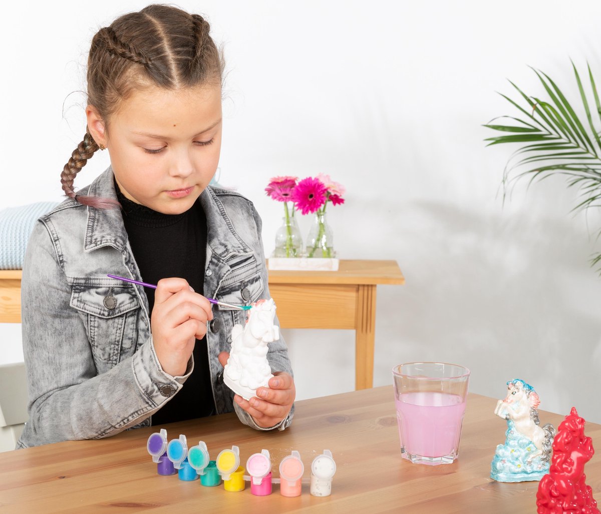 Totum Unicorn knutselset gips gieten en beschilderen incl. 7 verf kleuren & herbruikbare mal — afbeelding 10