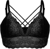 Dames bralette van kant met dunne schouderbandjes 40/42 zwart