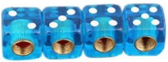 Foto: Tt products ventieldoppen dice clear blue dobbelstenen 4 stuks blauw