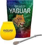 Yerba Mate Starterset Yaguar - set met 500 gram yerba mate, kalebas en bombilla - Startpakket