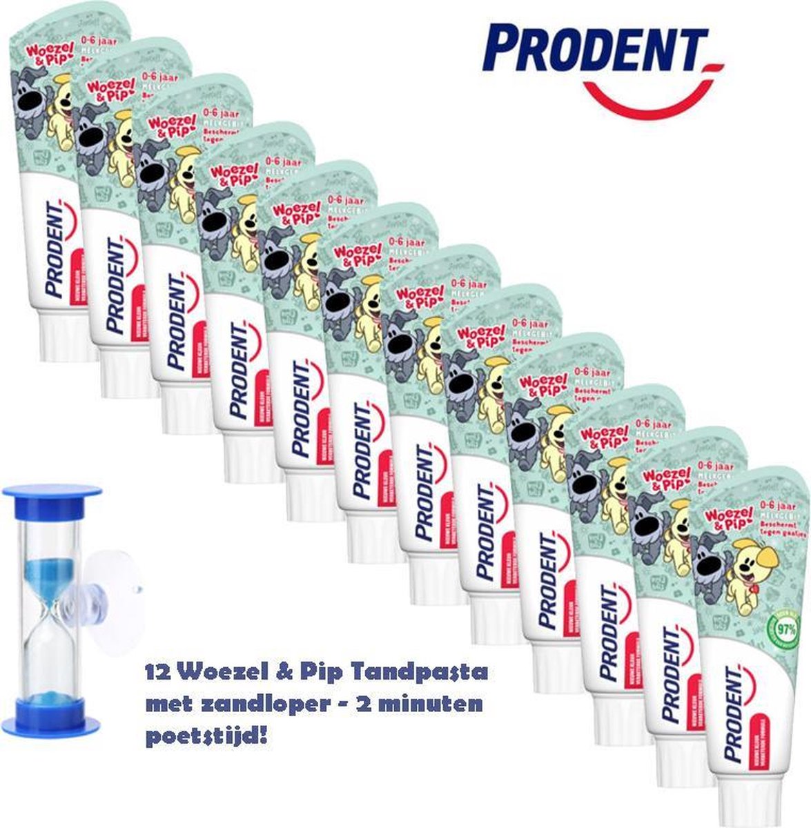 Prodent Woezel & Pip 0-5jr Tandpasta - 12 x 75 ml - Voordeelverpakking - Prodent