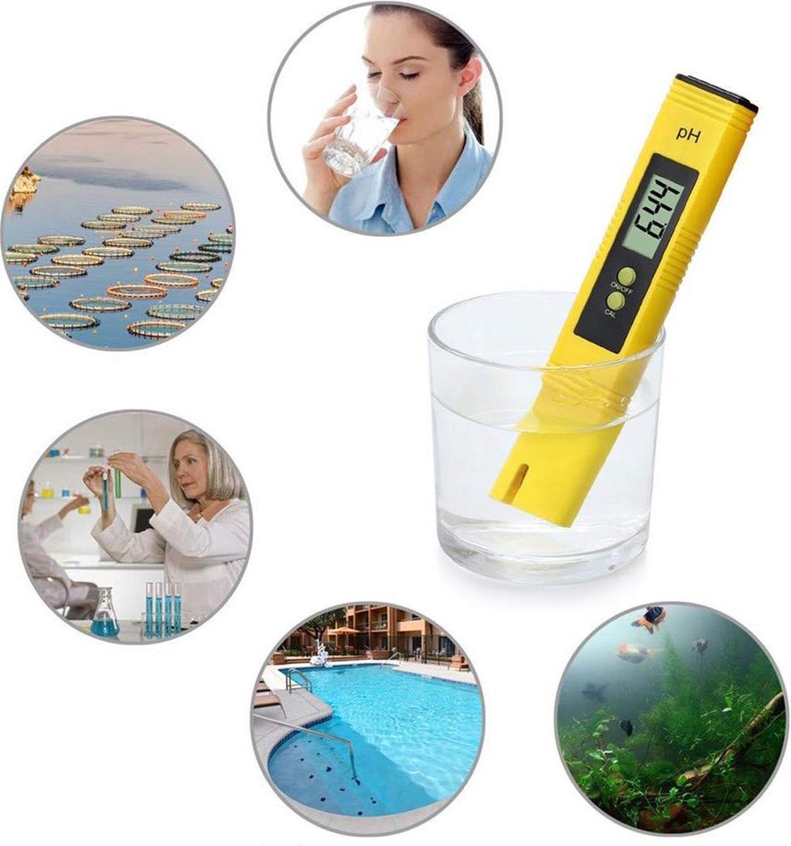 Digitale PH Meter incl opbergbox - LCD Geel Prof. / PH Meter JMS