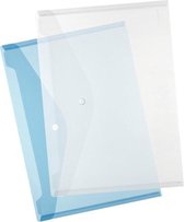6 x Herlitz Enveloptas A4, PP, transparant blauw