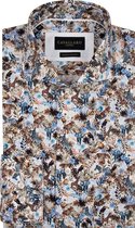 Cavallaro Napoli - Heren Overhemd - Giardino Overhemd - Bruin - Maat 42