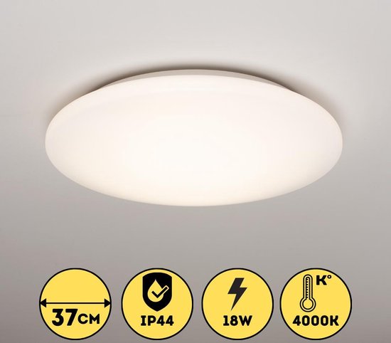 strottenhoofd Leeg de prullenbak in het geheim Proventa LED badkamerlamp - ⌀ 37 cm - Plafonnière voor wand & plafond -  Koud wit | bol.com