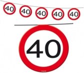Vlaggenlijn Verkeersbord 40 & 8 Ballonnen verkeersbord 40 jaar, verjaardag