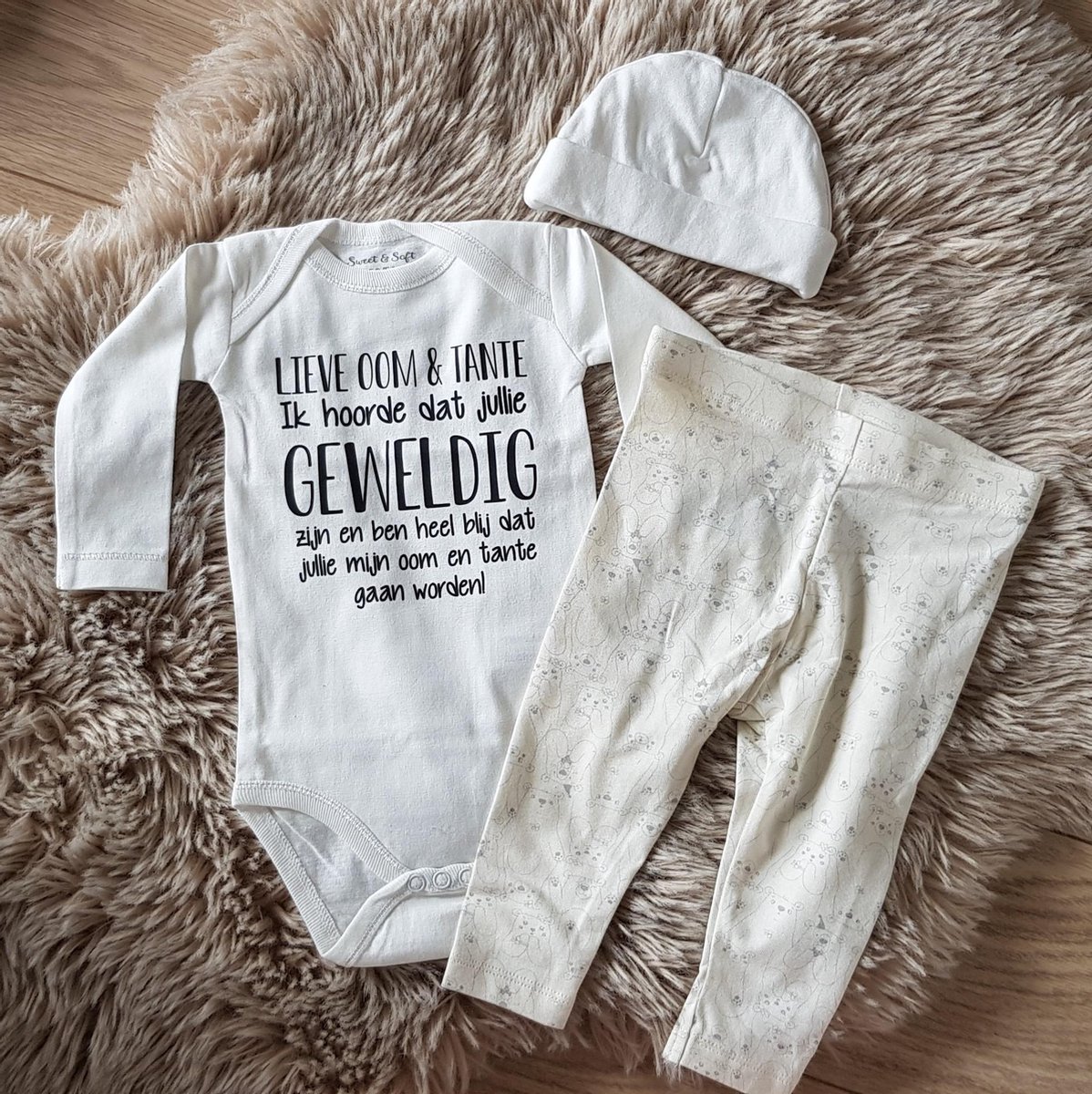 MM Baby pakje cadeau geboorte meisje jongen set met tekst aanstaande zwanger kledingset pasgeboren unisex Bodysuit | Huispakje | Kraamkado | Gift Set babyset kraamcadeau  babygeschenk babygeschenkset kraampakket