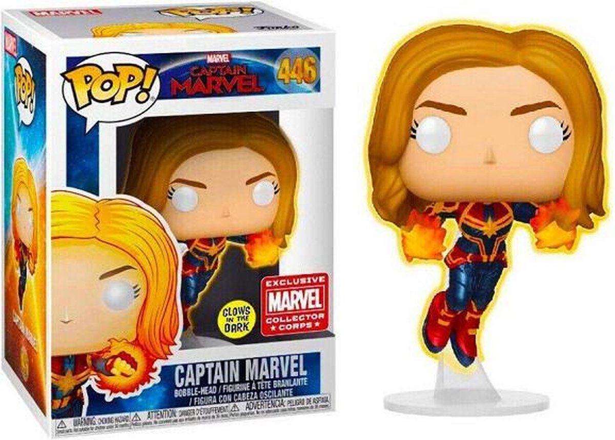 Funko Pop: Captain Marvel - Captain Marvel 446 Glows In The Dark Exclusive
