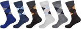 GIANVAGLIA HEREN SOKKEN - KATOEN - ARGYLE - GERUIT - 6 PAAR - MULTIPACK - MAAT 39/42