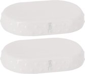 Set van 2x stuks zeephouders/zeepbakjes wit keramiek 15 cm - Toilet/badkamer accessoires