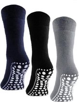 Huissokken anti slip - Antislip sokken - maat 43-46 - 1 paar - Blauw