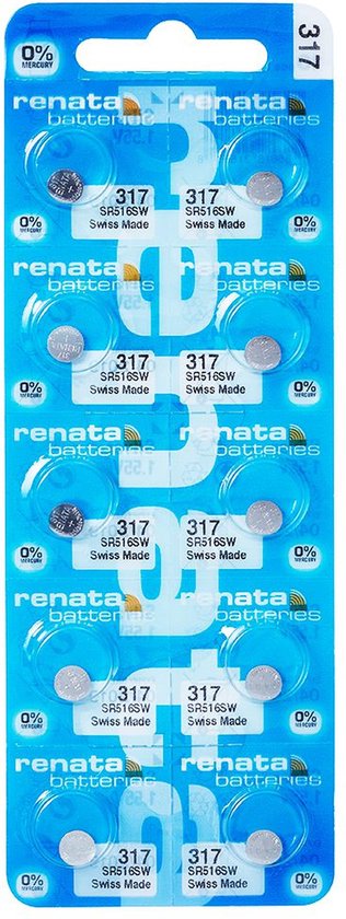 Horlogebatterijen Renata 317 (SR516SW) - 1.55V 10 stuks