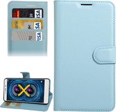 Voor Huawei Honor 6x (2016) Litchi Texture Horizontal Flip PU lederen tas met houder & kaartsleuven & portemonnee (blauw)