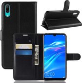 Litchi Texture Horizontal Flip Leather Case voor Huawei Enjoy 9 / Y7 prime (2019) / Y7 Pro (2019), met portemonnee & houder & kaartsleuven (zwart)