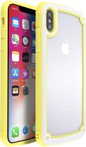 Voor iPhone XR snoepkleurige TPU transparante schokbestendige behuizing (geel)