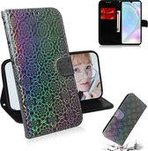 Voor Huawei P30 effen kleur kleurrijke magnetische gesp horizontale flip pu lederen case met houder & kaartsleuven & portemonnee & lanyard (zilver)