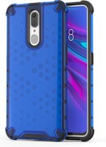 Honingraat schokbestendige pc + TPU-hoes voor OPPO F11 (blauw)