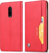 Kneed Skin Texture Horizontaal Flip Leren Case voor OnePlus 7 Pro, met Fotolijst & Houder & Kaartsleuven & Portemonnee (Rood)