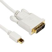 Mini DisplayPort naar DVI 24 + 1 mannelijke kabelconverteradapter, kabellengte: 1,8 m (wit)