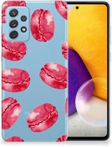 Hoesje Bumper Geschikt voor Samsung Galaxy A72 GSM Hoesje Transparant Pink Macarons