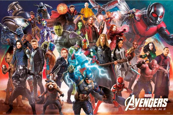 Affiche Avengers: The Endgame - Marvel Thor- Hulk - Iron Man 91,5 x 61. cm