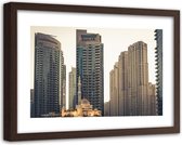 Foto in frame , Wolkenkrabbers in Dubai ,120x80cm , Multikleur , wanddecoratie