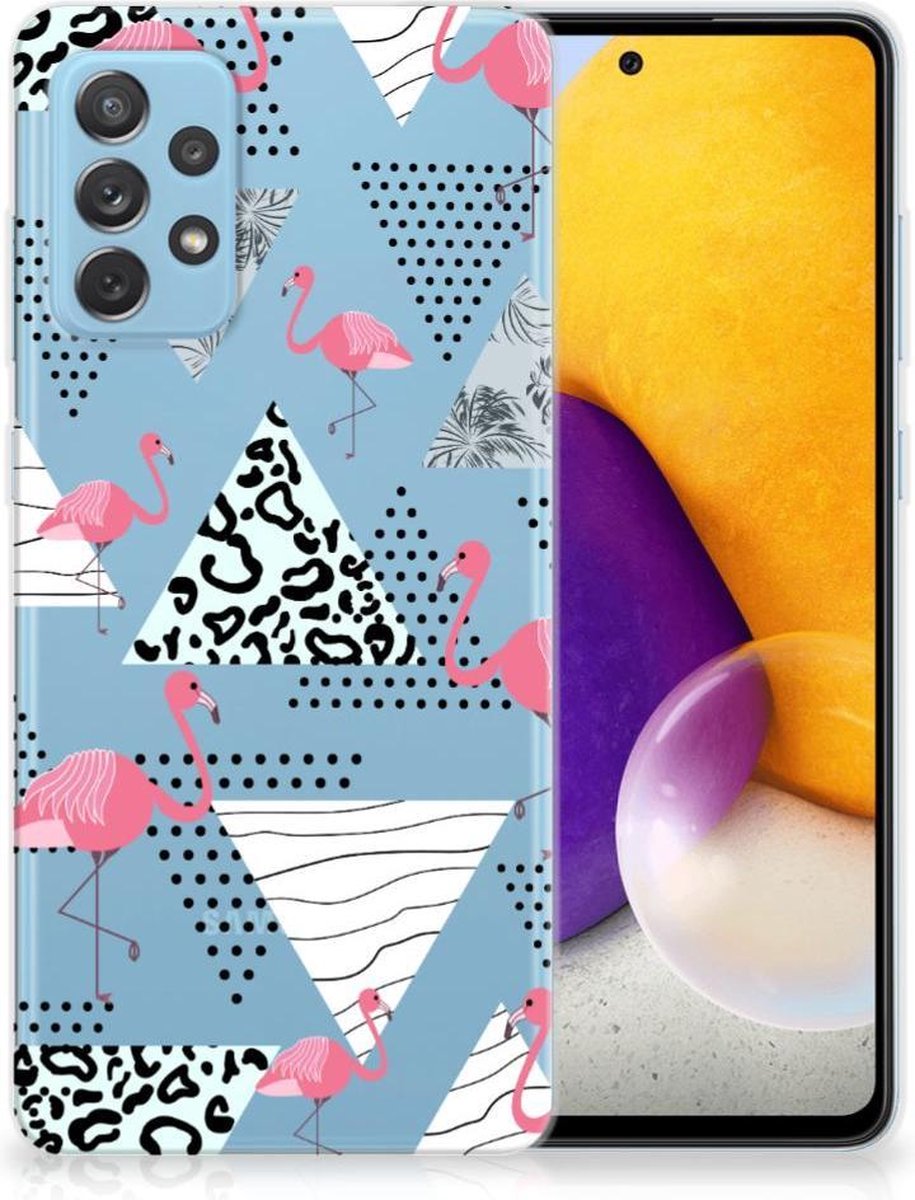 Samsung Galaxy A72 TPU Hoesje Flamingo Triangle