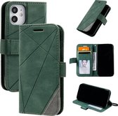 Book Case Apple iPhone 12 Mini | Hoogwaardig PU Leren Hoesje | Lederen Wallet Case | Luxe Uitstraling | Telefoonhoesje | Pasjeshouder | Portemonnee | Groen