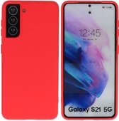 Hoesje Geschikt voor Samsung Galaxy S21 - Backcover Telefoonhoesje - Rood