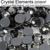 Strass steentjes, Crystal Elements Superior Quality  2058HF , Black Diamond Rhinestones Hotfix Flatback, Hotfix strass steentjes, SS10 (2,70-2,90mm) 1440st (10 Gross) | Strasstenen van Glas |
