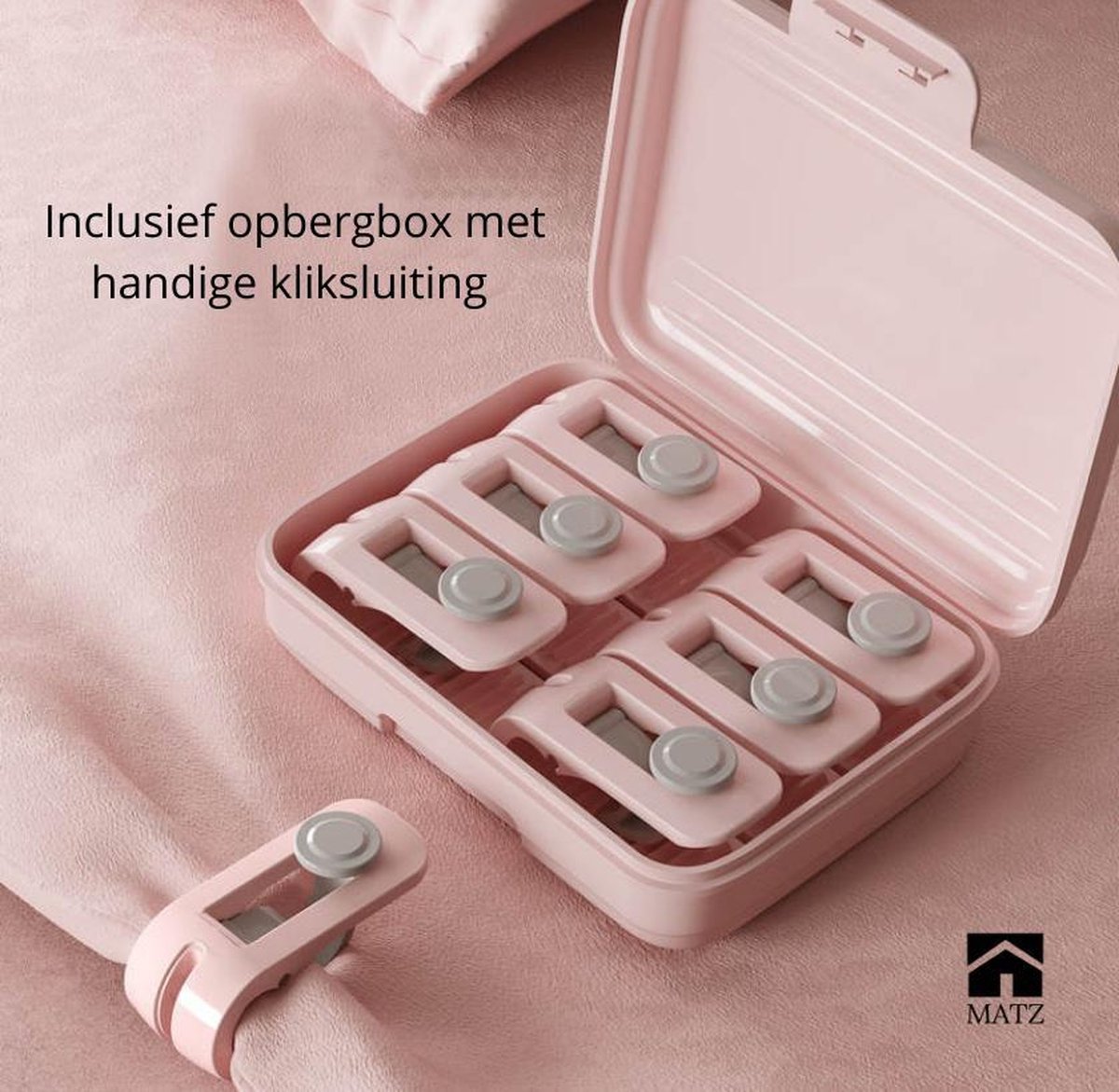 CHPN - Dekbedclips - Dekbedklemmen - 6 GROENE Dekbedclips - Stevig & Incl. Opbergdoosje - Perfect voor Lakens, Knijpers & Klemmen