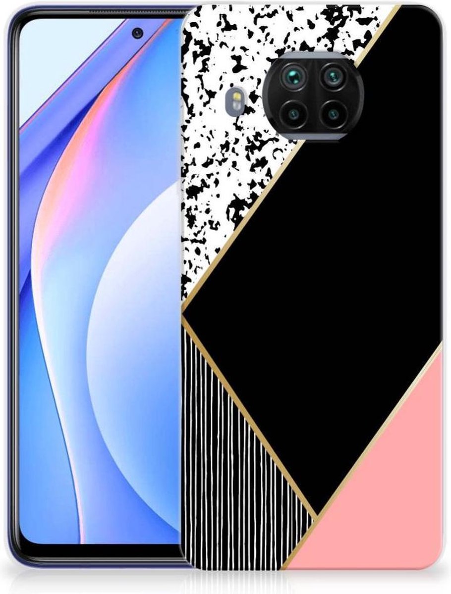 Xiaomi Mi 10T Lite TPU Hoesje Zwart Roze Vormen
