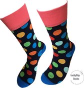 Moederdag cadeautje - Verjaardag cadeautje voor hem en haar - Stippen sokken - sokken - Leuke sokken - Vrolijke sokken - Luckyday Socks - Sokken met tekst - Aparte Sokken - Socks waar je Happ