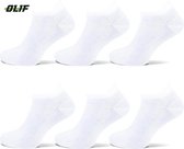 Hoogwaardig Bamboe sneaker sokken | Bamboe Unisex sokken | Maat 39-42 | 6 paar - Wit - Maat 39-42| Olif Socks