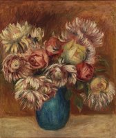 Kunst:  Flowers in a Green Vase (Fleurs dans un vase vert), c. 1912. van Pierre-Auguste Renoir. Schilderij op aluminium, formaat is  40x60 CM