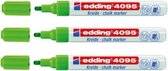 Edding -  4095 krijtmarker - Groen - 3 stuks - Krijt