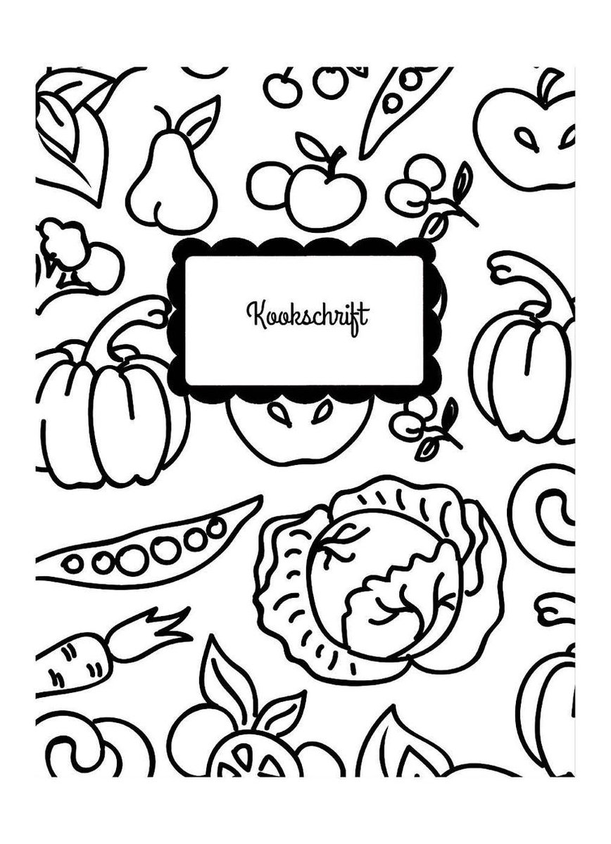 HappyBook - Kookschrift - Receptenboek - Recepten - Zwart - Wit - Recepten Schrijven - Koken - Schrift - Softcover - Elastiek - Verzamelen van Recepten - Schrijven - Recepten bewaren - Familiegerechten - Elastiek - Boekenlegger - Cadeau - Koken