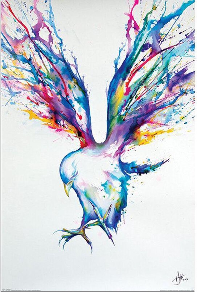Posterpoint Vogel poster - kunst - Marc Allante - waterverf - aquarel - 61 x 91.5 cm. multicolor