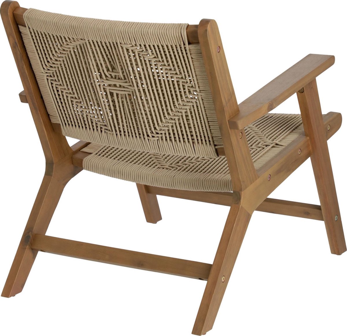 Kave Home - Geralda fauteuil in acaciahout met donkere afwerking FSC 100%