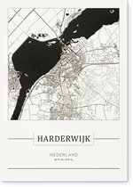 Stadskaart Harderwijk - Plattegrond Harderwijk – city map – Dibond muurdecoratie 30 x 40 cm