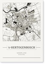 Stadskaart ‘s-Hertogenbosch - Plattegrond ‘s-Hertogenbosch – city map – Forex muurdecoratie 30 x 40 cm