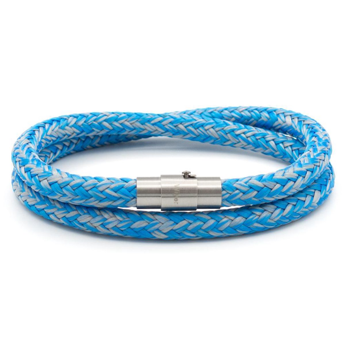 Wiyer Bracelets Touwarmband - BlueGrey - 6 mm - M