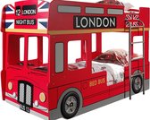 Vipack Stapelbed London bus - 90 x 200 cm - rood